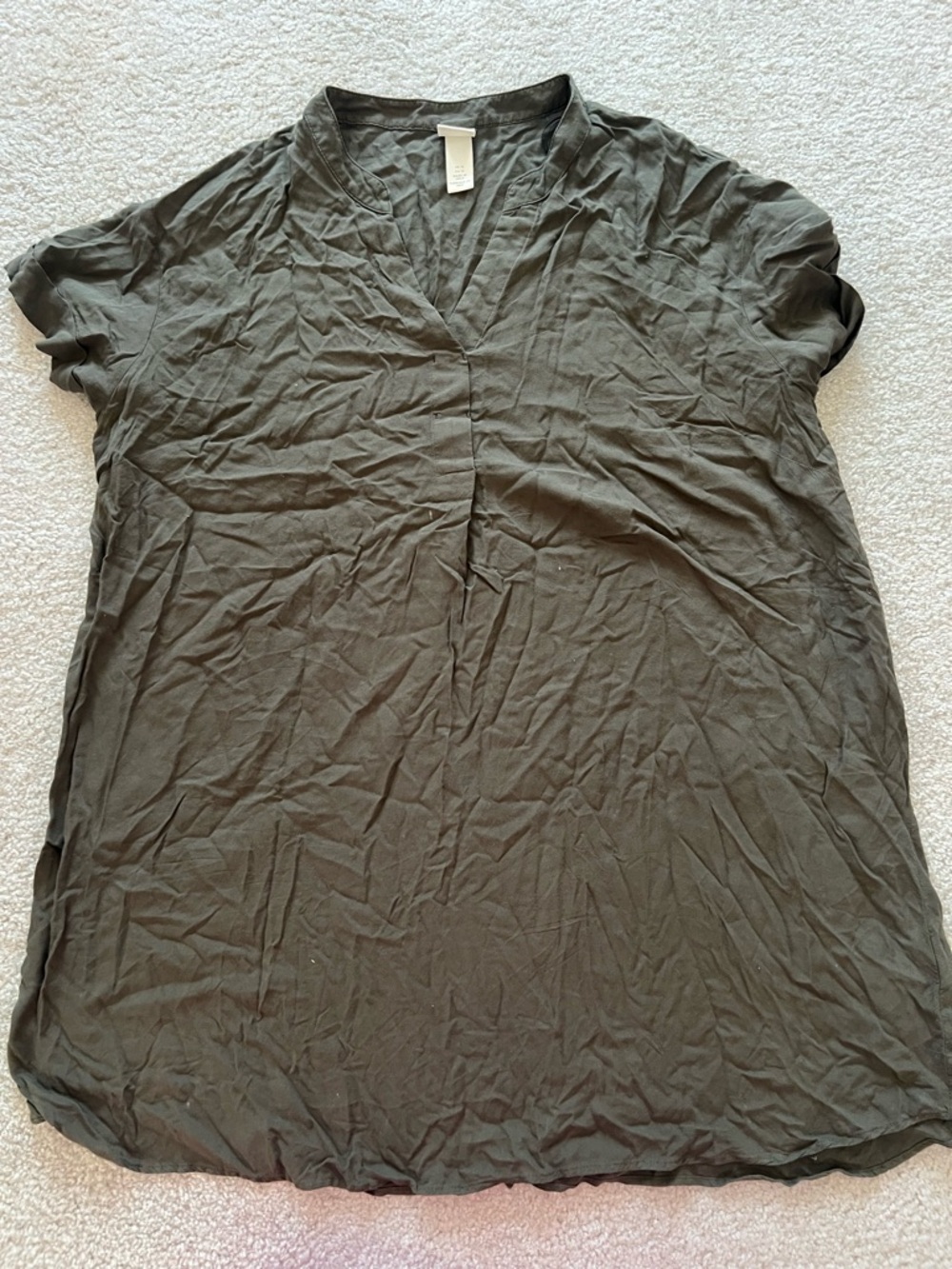 H&M Olive Green Short Sleeve Mini Dress